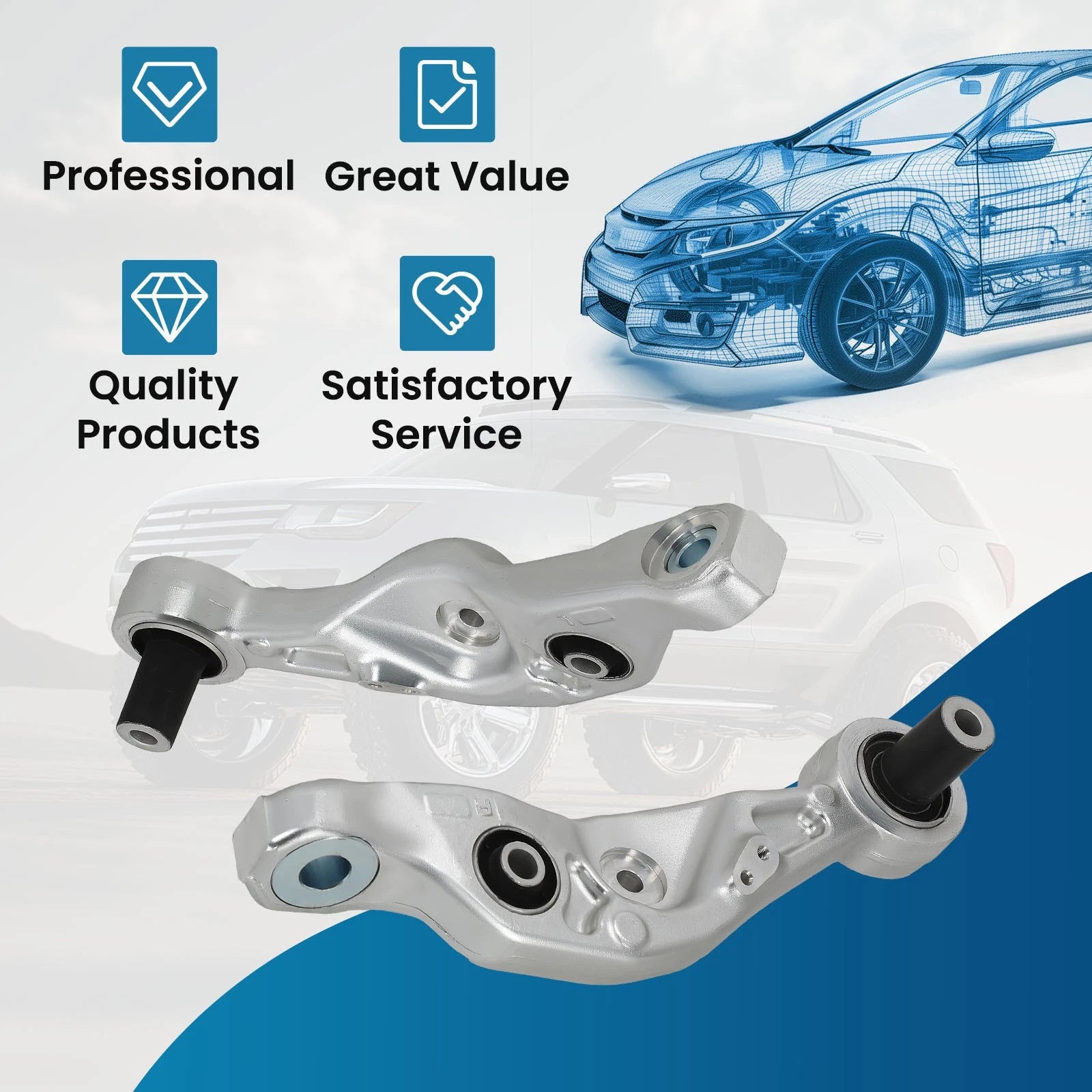2X Front Suspension Lower Control Arms for Lexus LS460 (2007–2017) RWD