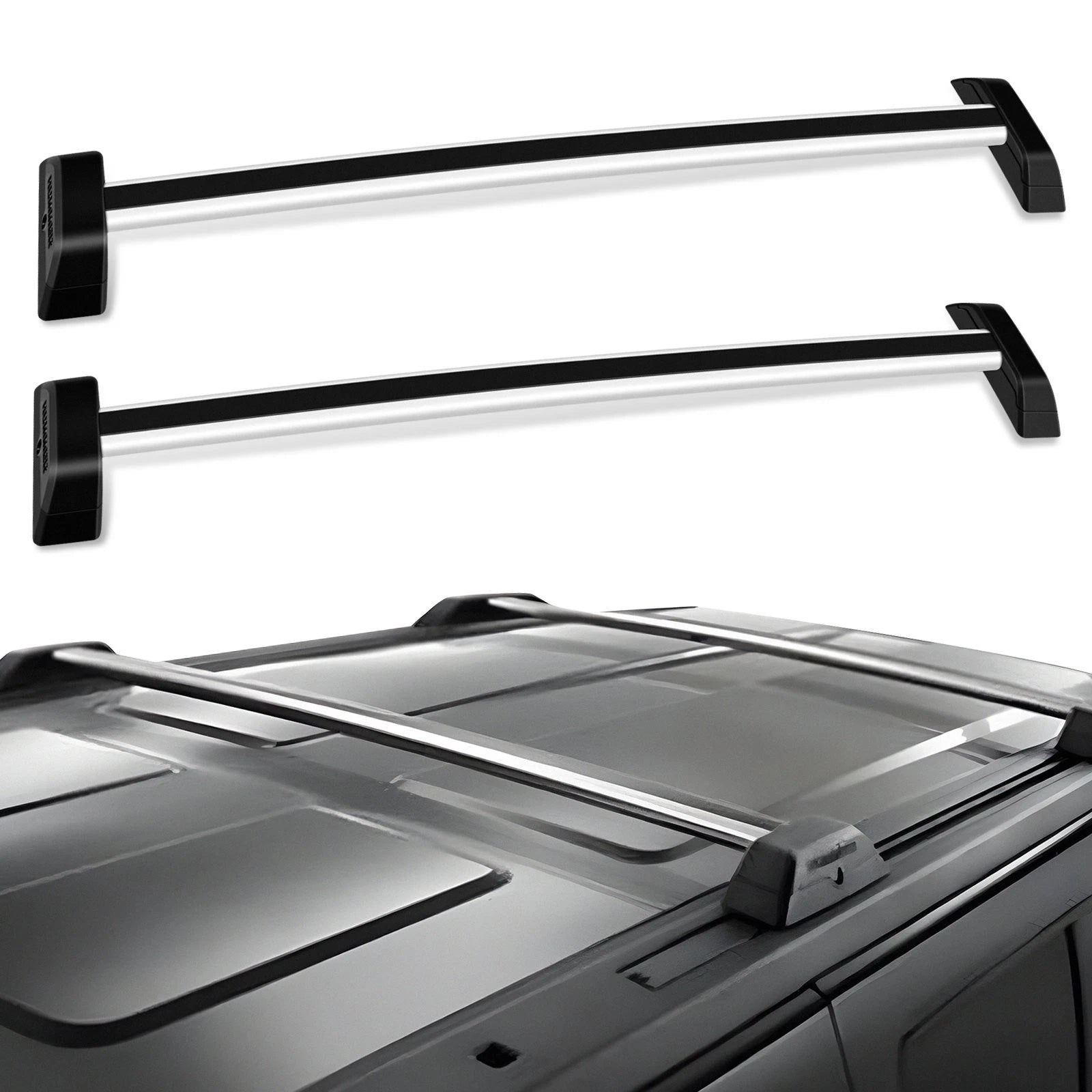 Roof Rack Cross Bar Set for Hummer H3 H3T (2006–2010) - Black, W/Lock