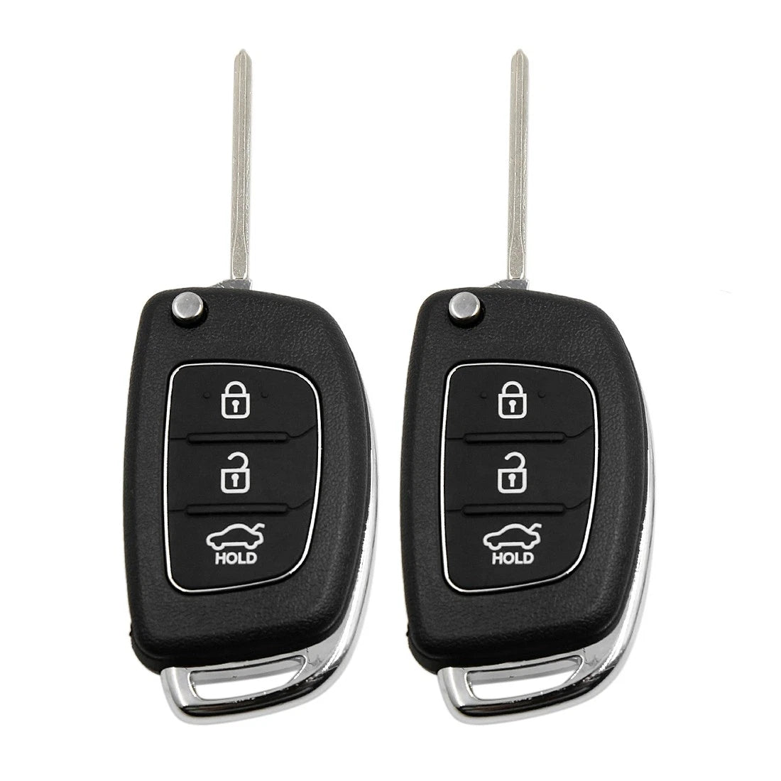 2X Flip Folding Key Remote Fob Case Replacement for Hyundai (Uncut)