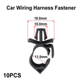 Set of 10 Wiring Fasteners for Car Harness - Plastic Black