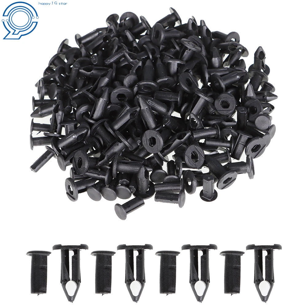 Set of 100 Plastic Rivets for Auto Fender Bumper Clips