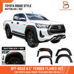 8.5" Fender Flares for Toyota Hilux SR5 Dual Cab 4x4 (2020-2023)