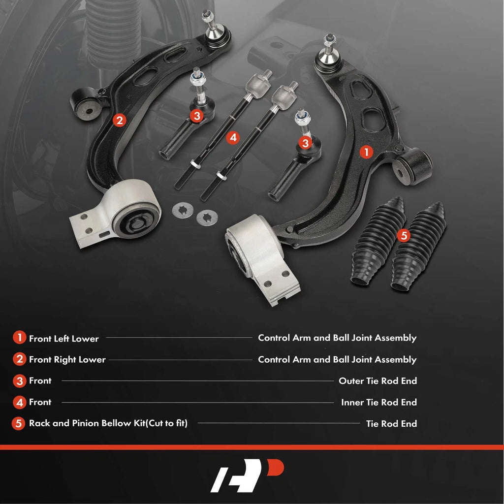 Set of 8 Front Lower Control Arms with Ball Joints for Ford Flex Taurus (2009–2019)