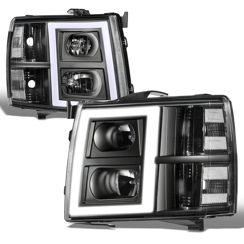 Headlight Headlamp with LED Bar for Silverado 1500 2500HD 3500 (2007–2014)