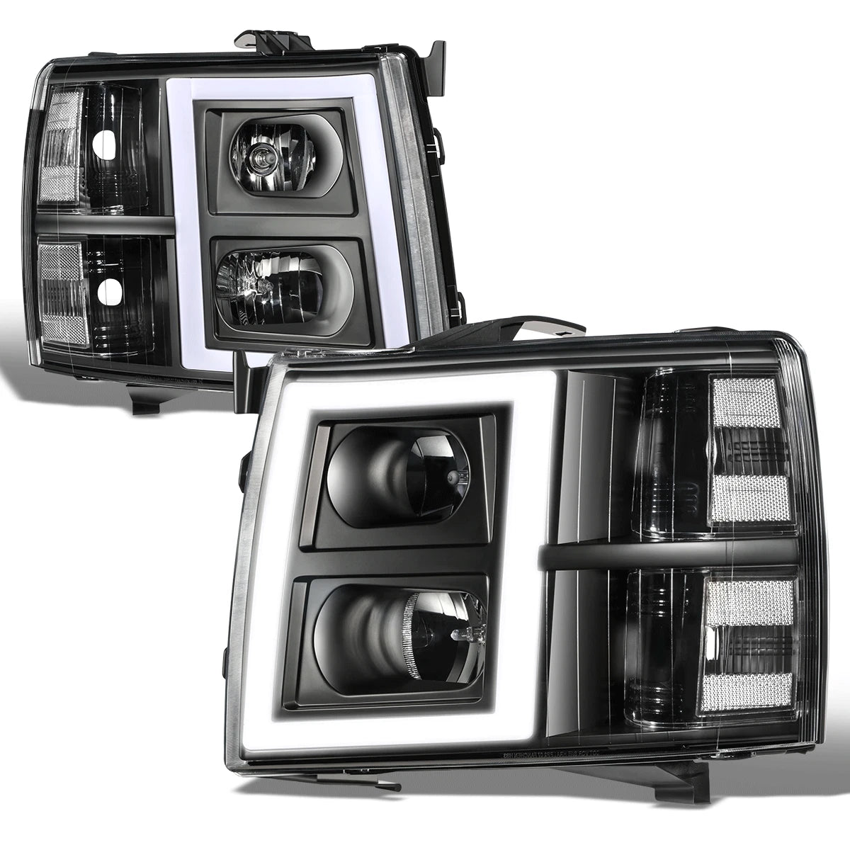 Headlight Headlamp with LED Bar for Silverado 1500 2500HD 3500 (2007–2014)
