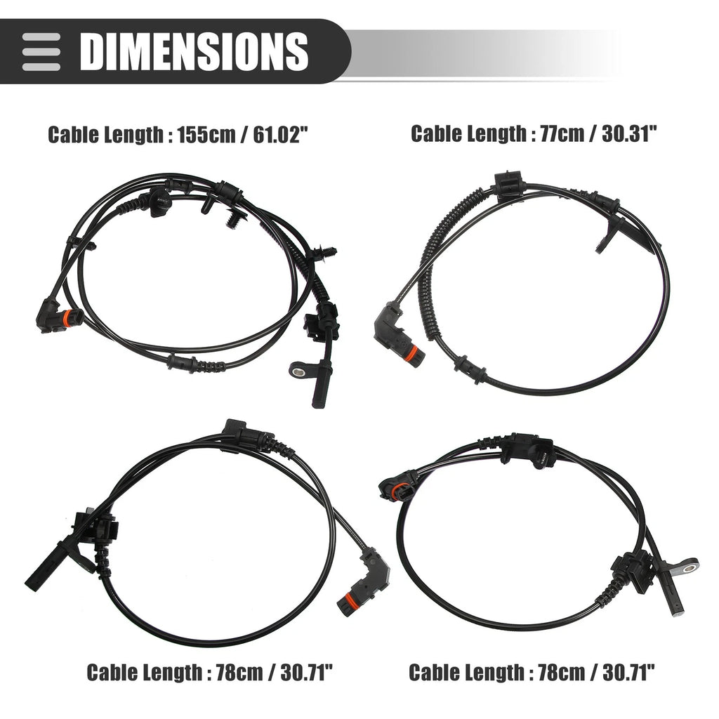 Set of 4 ABS Wheel Speed Sensors for Dodge (ALS1931)