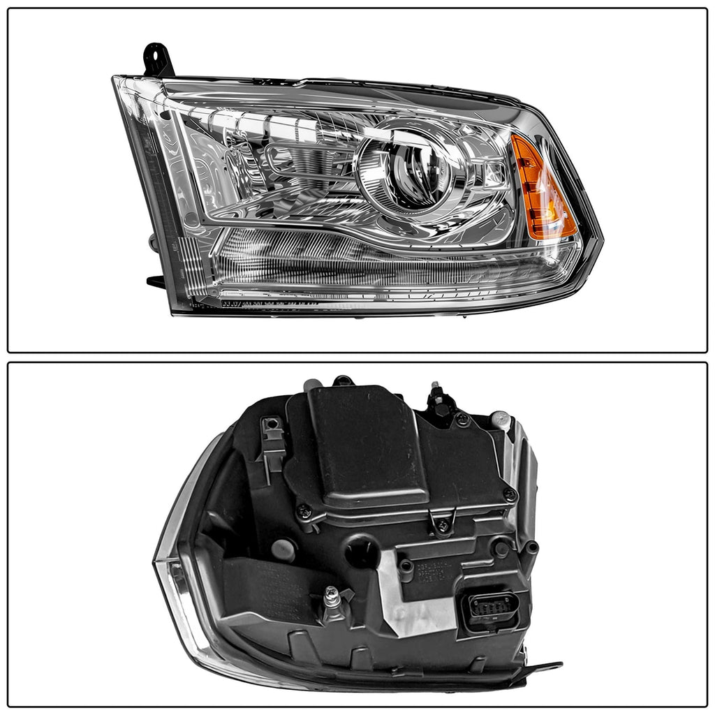 Pair Headlights for Ram 1500 2500 3500 (2013-2018) Chrome LED DRL
