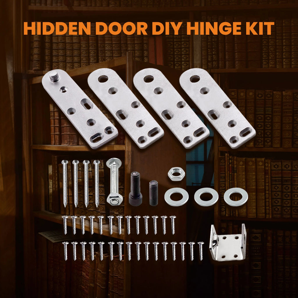 Pivot Hinge Kit with Support Foot for Hidden Bookcase / Secret Door