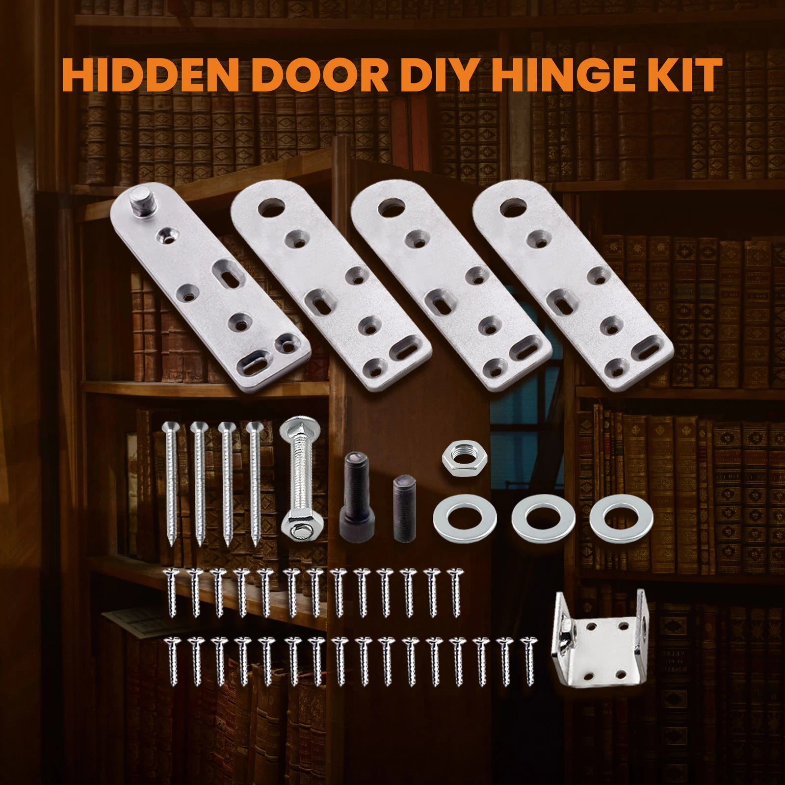 Pivot Hinge Kit with Support Foot for Hidden Bookcase / Secret Door