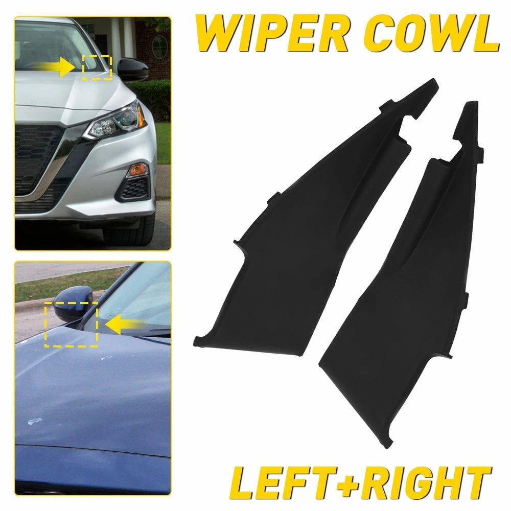 Pair of Front Windshield Wiper Side Cowl Extension Trim for Nissan Altima (2019–2021)