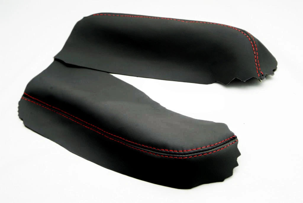 Leather Synthetic Door Panel Armrest Cover for Acura RDX (2007–2012) Red Stitch