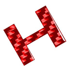 H Red Window Door Badge Emblem Decals for Car