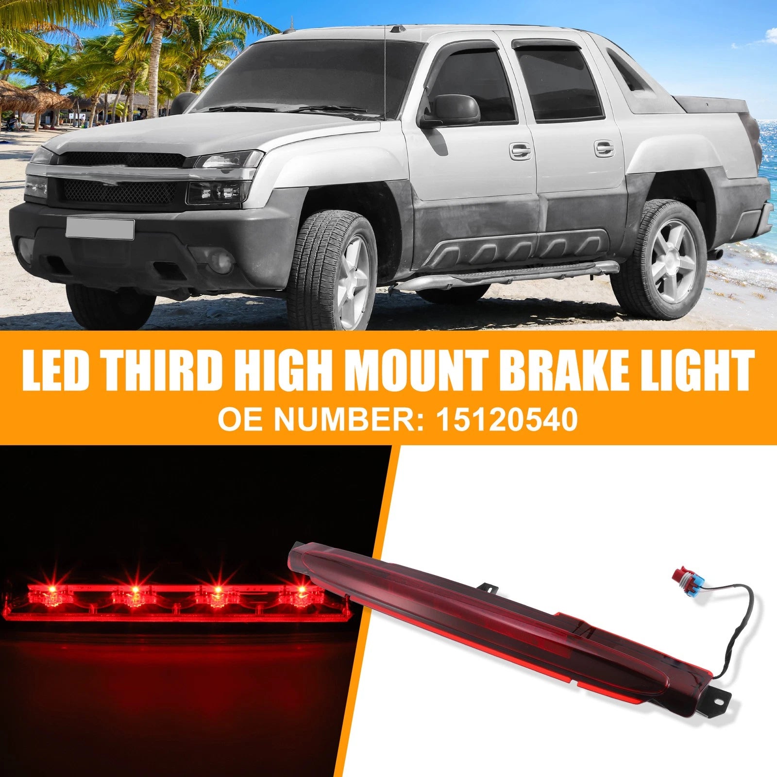 LED Third High Mount Brake Light 15120540 for Chevrolet Avalanche (2002–2013)