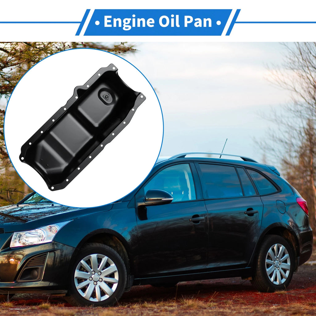 1 Pc Engine Oil Pan for Chevrolet C1500 (1991–1999) No.10110839 Steel Black