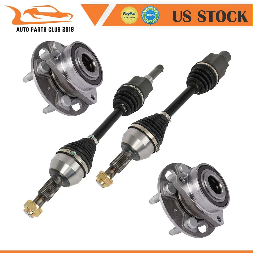 2 Front CV Axle Shaft + Wheel Hub Bearing for Chevrolet Equinox (2010–2016)