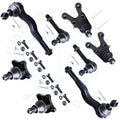 Set of 8 Front Lower Ball Joints & Outer Tie Rods for Mitsubishi Montero (1992–2000)