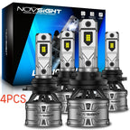 Set of 4 NOVSIGHT 9005 H11 LED Headlight Bulbs 6500K for High Low Beam