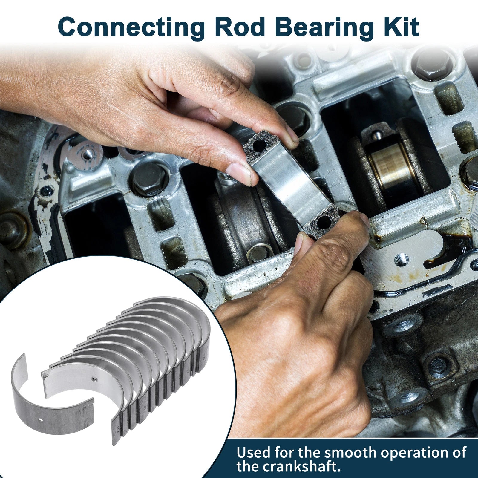 Set of 12 Connecting Rod Bearings for Nissan (12111V0700)