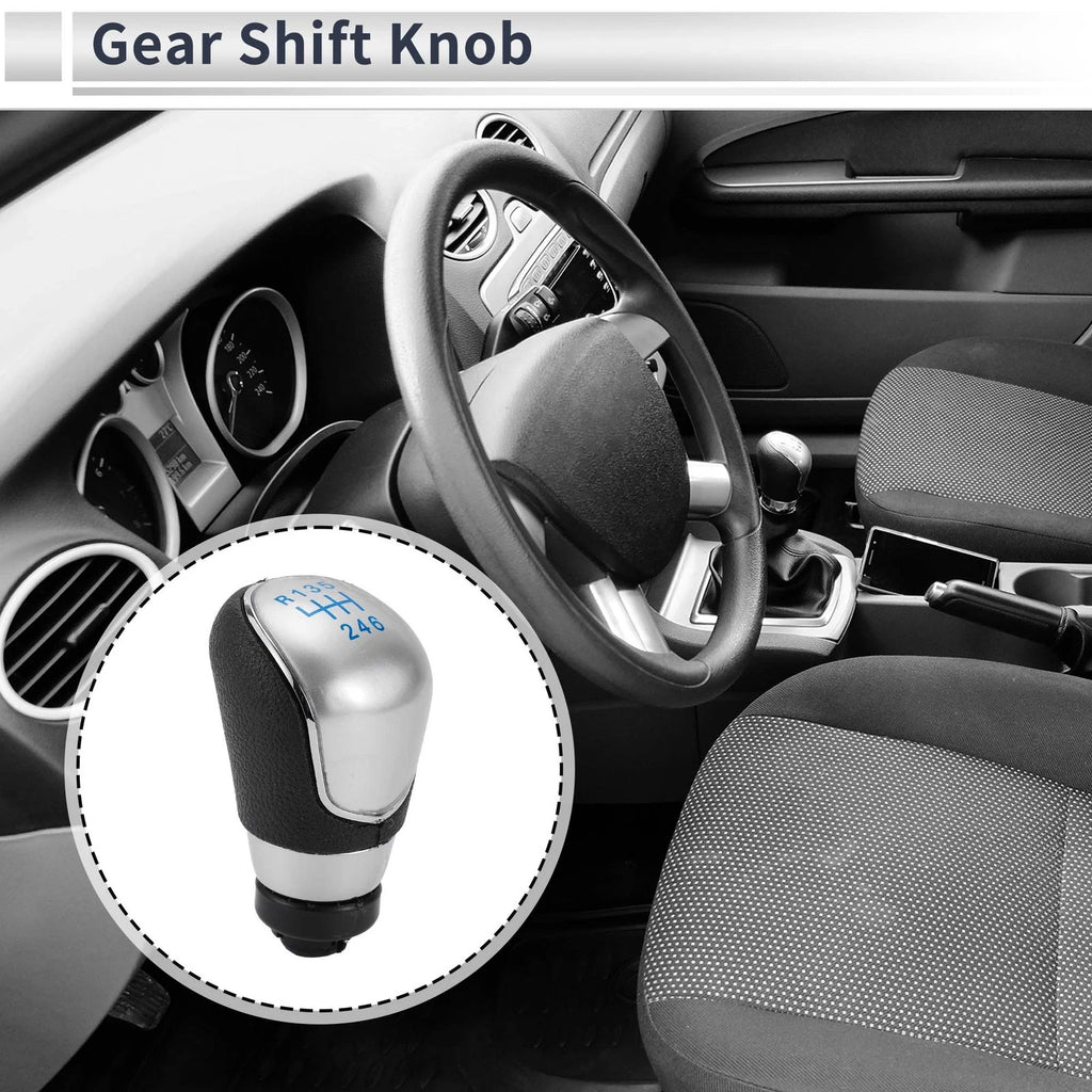 6 Speed Shift Knob for Ford Focus MK2 FL (2008–2011) Blue Black Silver Tone