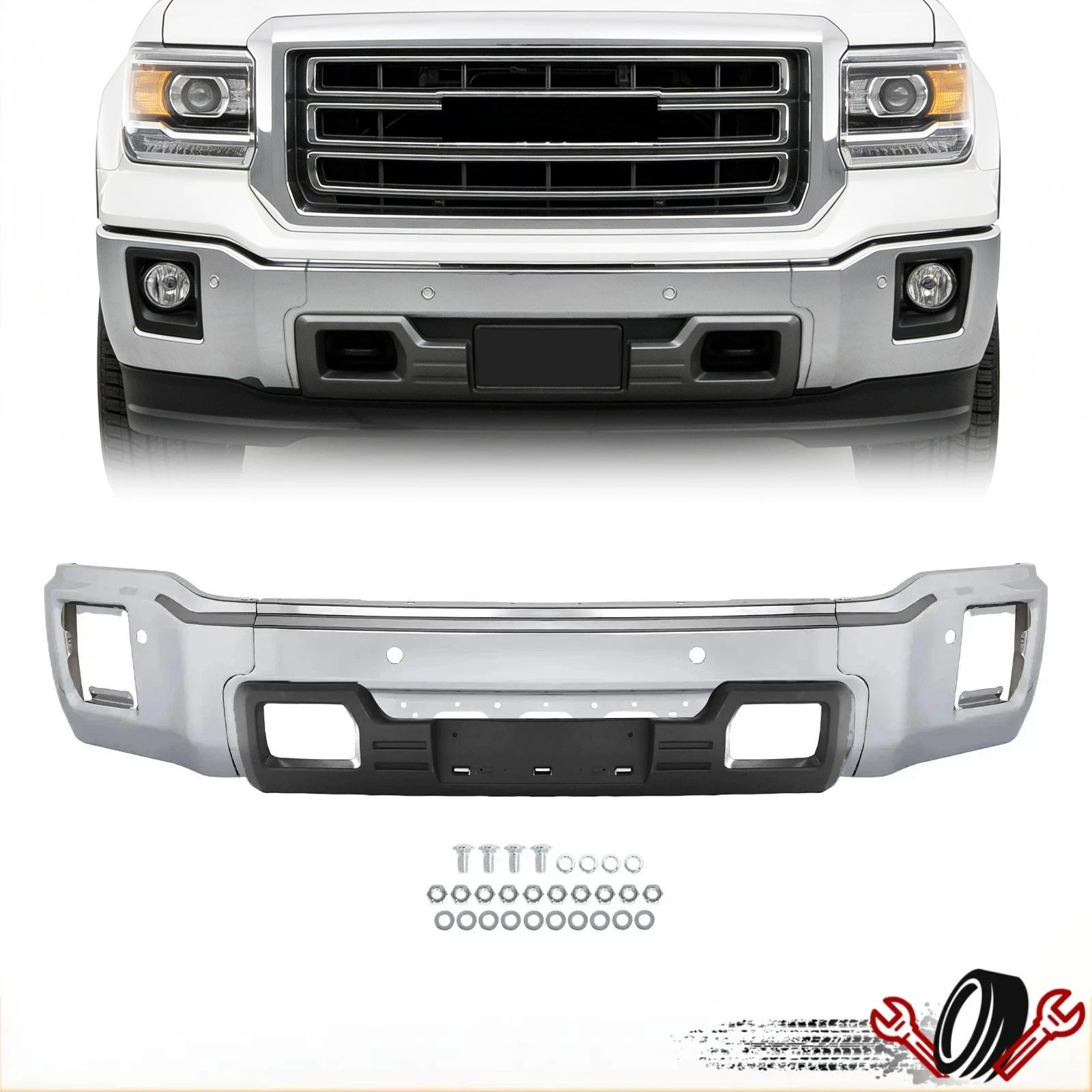 Skid Plate and Front Bumper Face Bar for GMC Sierra 1500 (2014–2015)