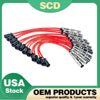 12PCS Red Spark Plug Wires for Mercedes Benz C-Class ML SLK (2001–2008) 1121500218