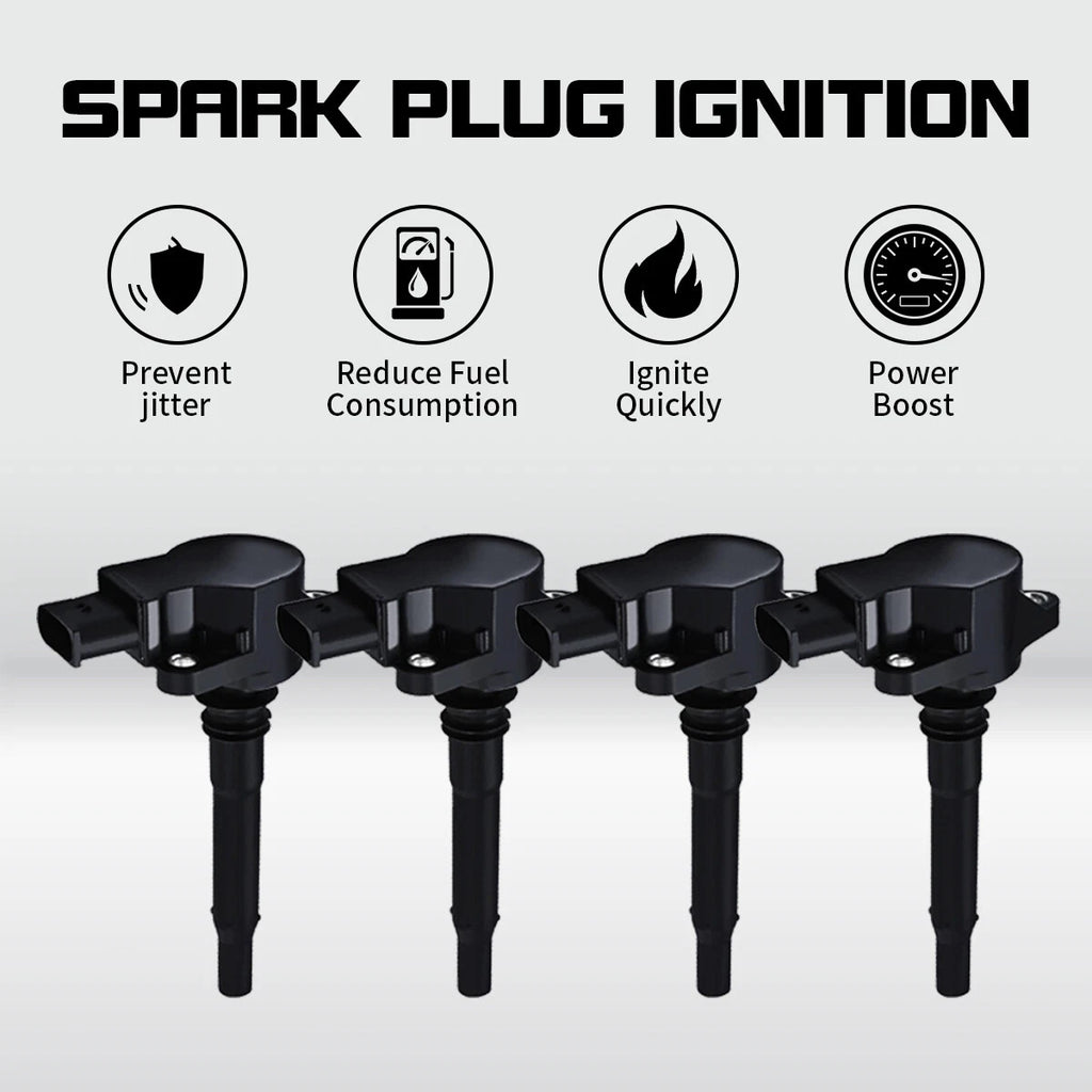 Set of 4 Ignition Coils for Mercedes-Benz C63 CL63 CLS63 E63 ML63 S63 SLS (2008–2015)