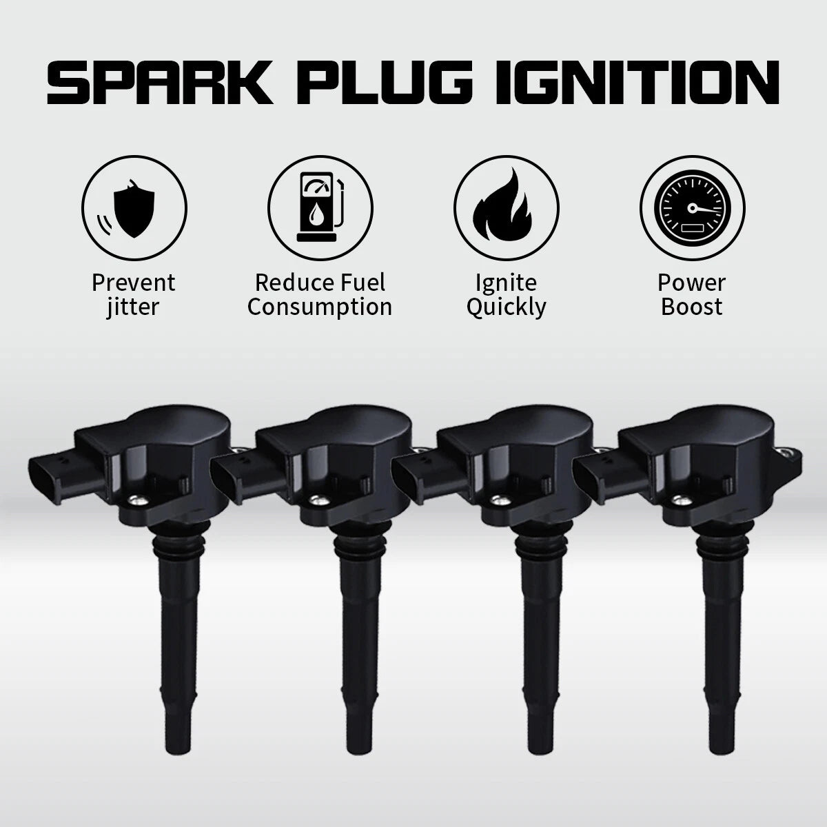 Set of 4 Ignition Coils for Mercedes-Benz C63 CL63 CLS63 E63 ML63 S63 SLS (2008–2015)