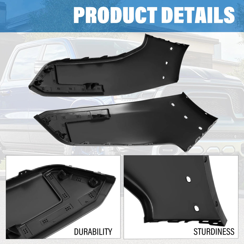 Set of 2 Front Bumper End Filler Panels for Dodge Ram 1500 (2019–2024) 68403894AD