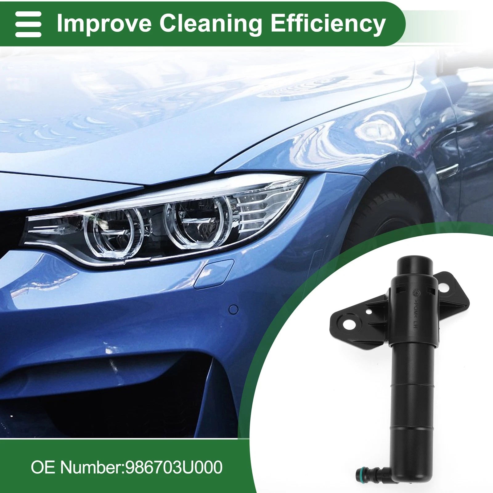 Front Driver Side Headlight Washer Nozzle for KIA Sportage III (2010–2016) No. 986703U000