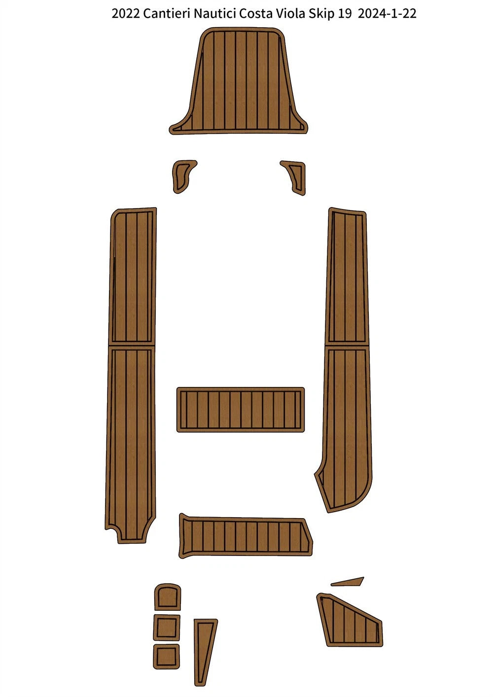 EVA Foam Teak Flooring for Cantieri Nautici Costa Viola Skip 19 (2022)
