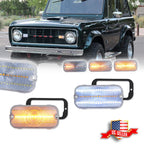 2X Clear Switchback LED Parking Signal Lights for Ford Bronco (1966–1968)