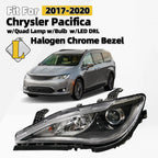 Halogen Projector Headlight with Bulb & LED DRL for Chrysler Pacifica (2017–2020)