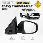 Right Side Mirror for Chevy Trailblazer LT (2021–2025) W/Blind Spot, Heated, 6 Pin
