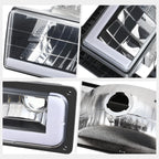 F-Shape LED DRL Headlights for Chevy GMC C/K Suburban Tahoe Yukon (1988–2002)