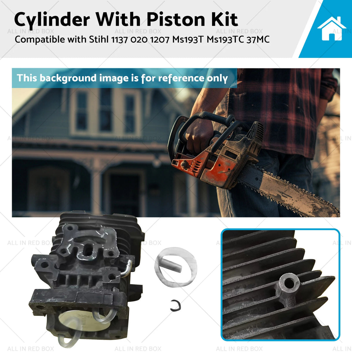 Cylinder with Piston Kit for Stihl MS193T MS193TC (1137-020-1207)