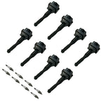 Set of 8 Ignition Coils & Spark Plugs for BMW X5 330 E46 (1994–2005)