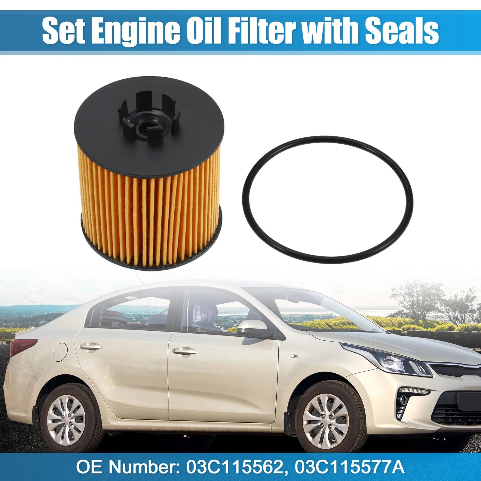 Set of 1 Engine Oil Filter 03C115562 03C115577A for Audi A3 (2003–2013)