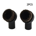 Set of 2 Horse Hair Round Dusting Brushes for Vacuum Cleaner Attachment