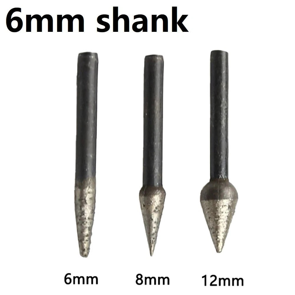 Grinding Head Abrasive Point for Engraving (6mm Shank, OD 6/8/12/14mm)