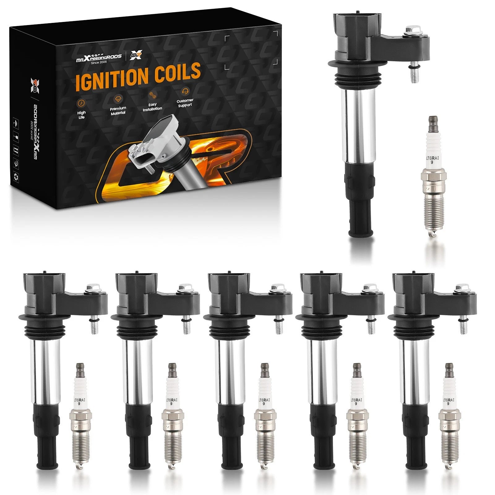 6X Ignition Coils + 6X Spark Plugs for GMC Acadia LaCrosse Rendezvous (2007–2016)