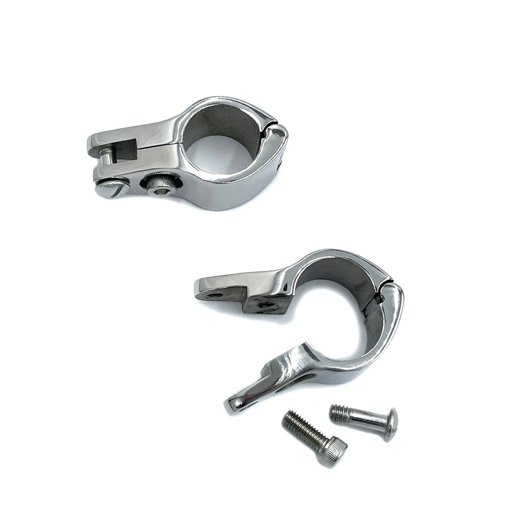 Set of 2 Stainless Steel Hinged Jaw Slide Rail Mounts for Boat Bimini Top