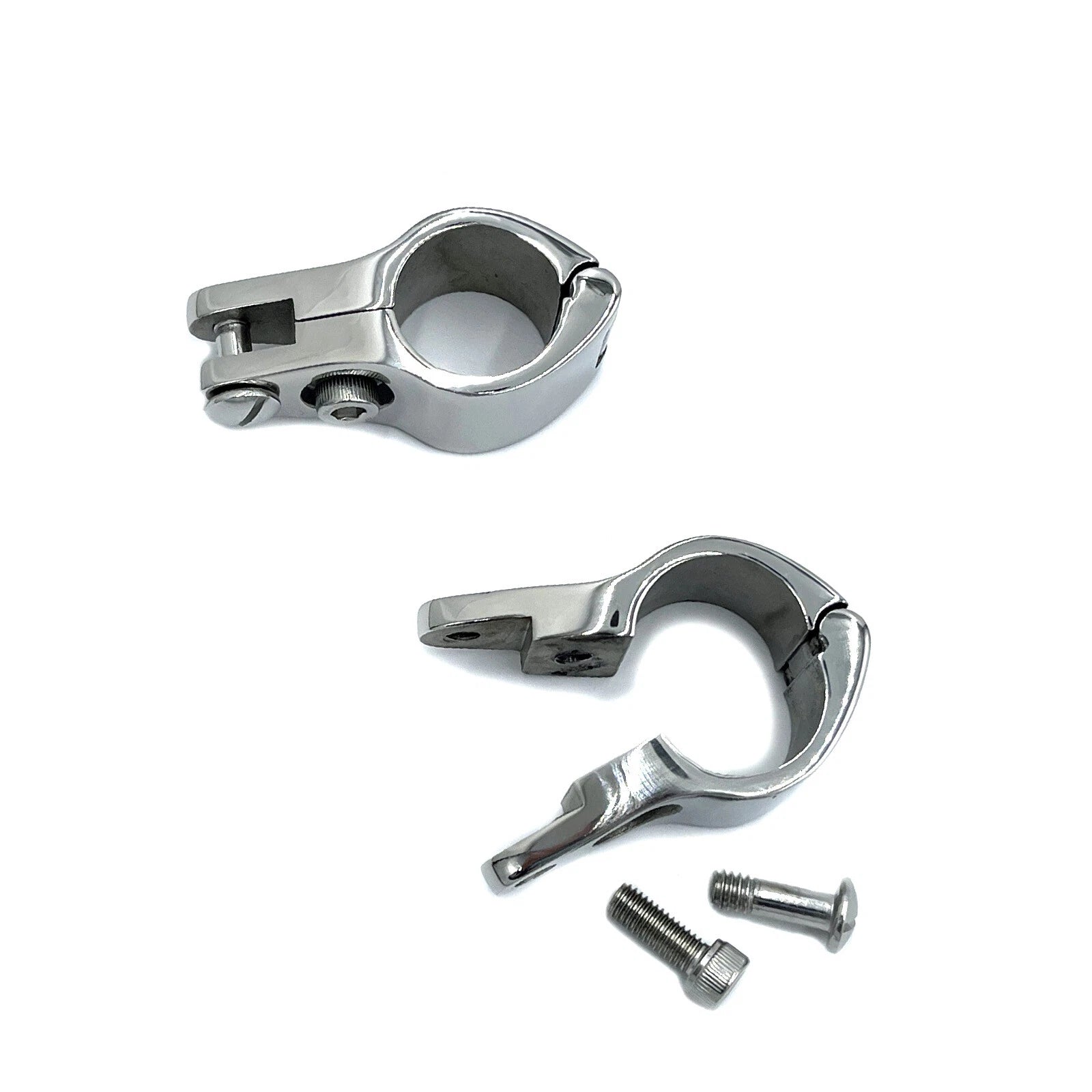 Set of 2 Stainless Steel Hinged Jaw Slide Rail Mounts for Boat Bimini Top