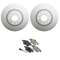 Front Rotors & Akebono EURO Ceramic Brake Pads Kit for Audi A3, VW Beetle, CC, Eos (2006–2016)