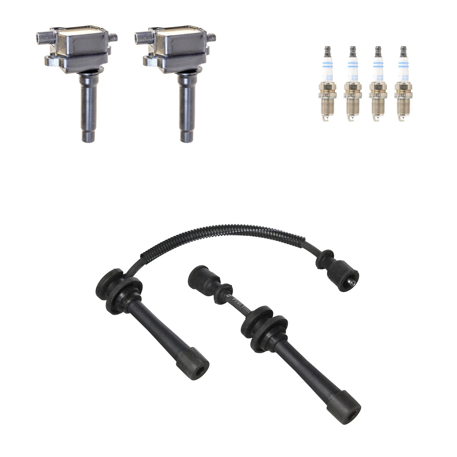 Set of 2 Ignition Coil Wires & 4 Spark Plugs for Kia Sportage (L4)