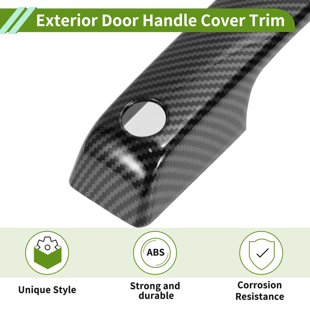 Set of 1 Exterior Door Handle Cover Trim for Ford Bronco (2021–2025) Carbon Fiber Black