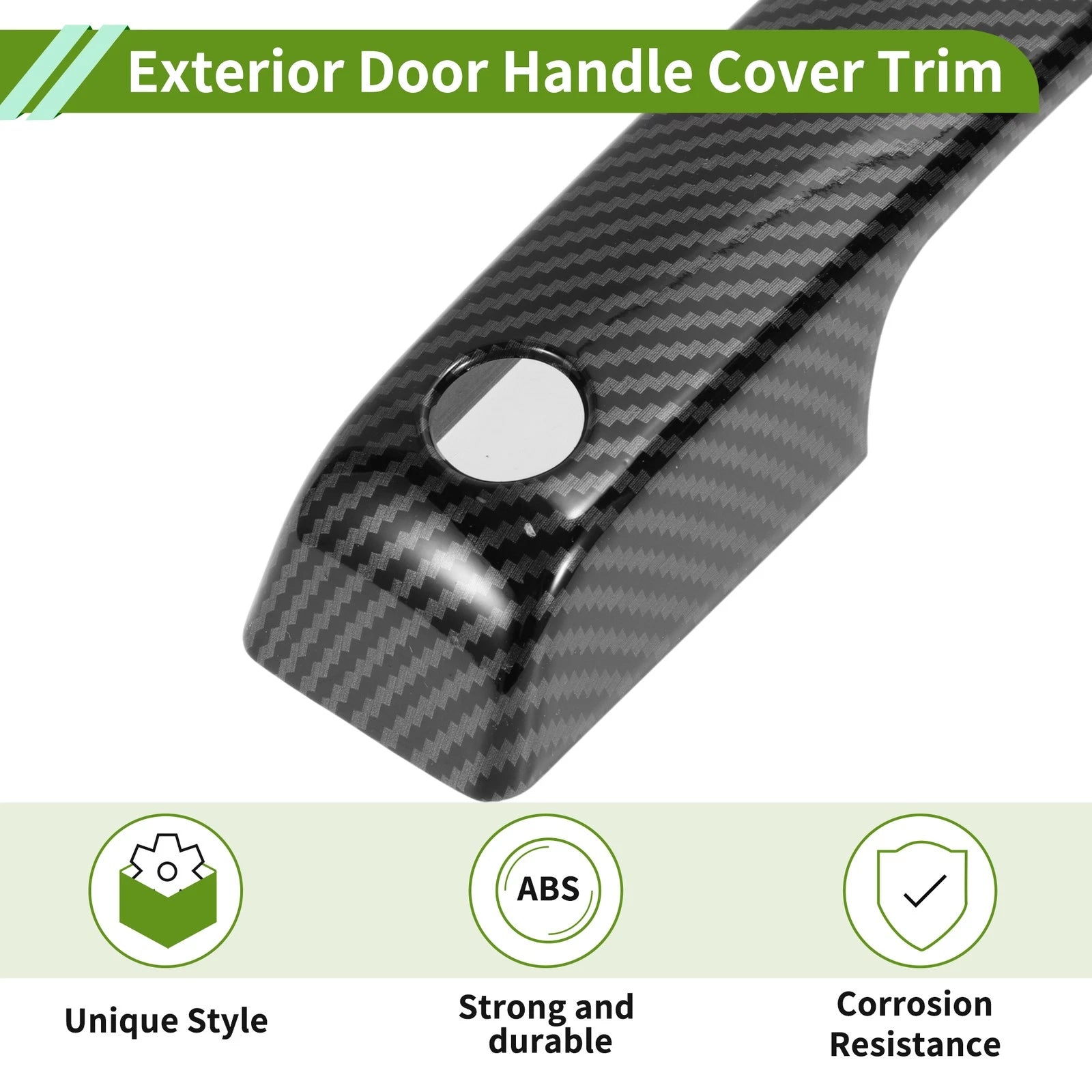 Set of 1 Exterior Door Handle Cover Trim for Ford Bronco (2021–2025) Carbon Fiber Black