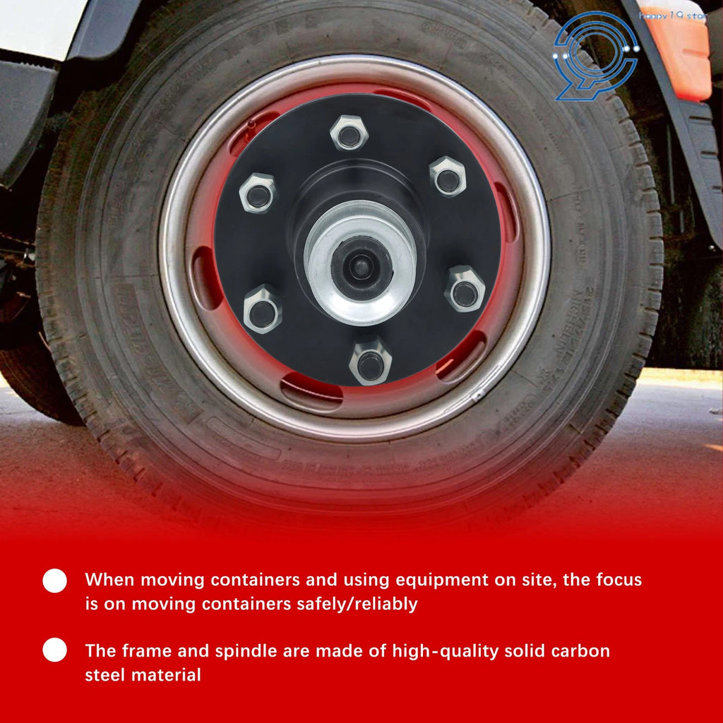 Set of 4 Heavy-Duty Container Wheels with Bolt-On Axle Hub Kit
