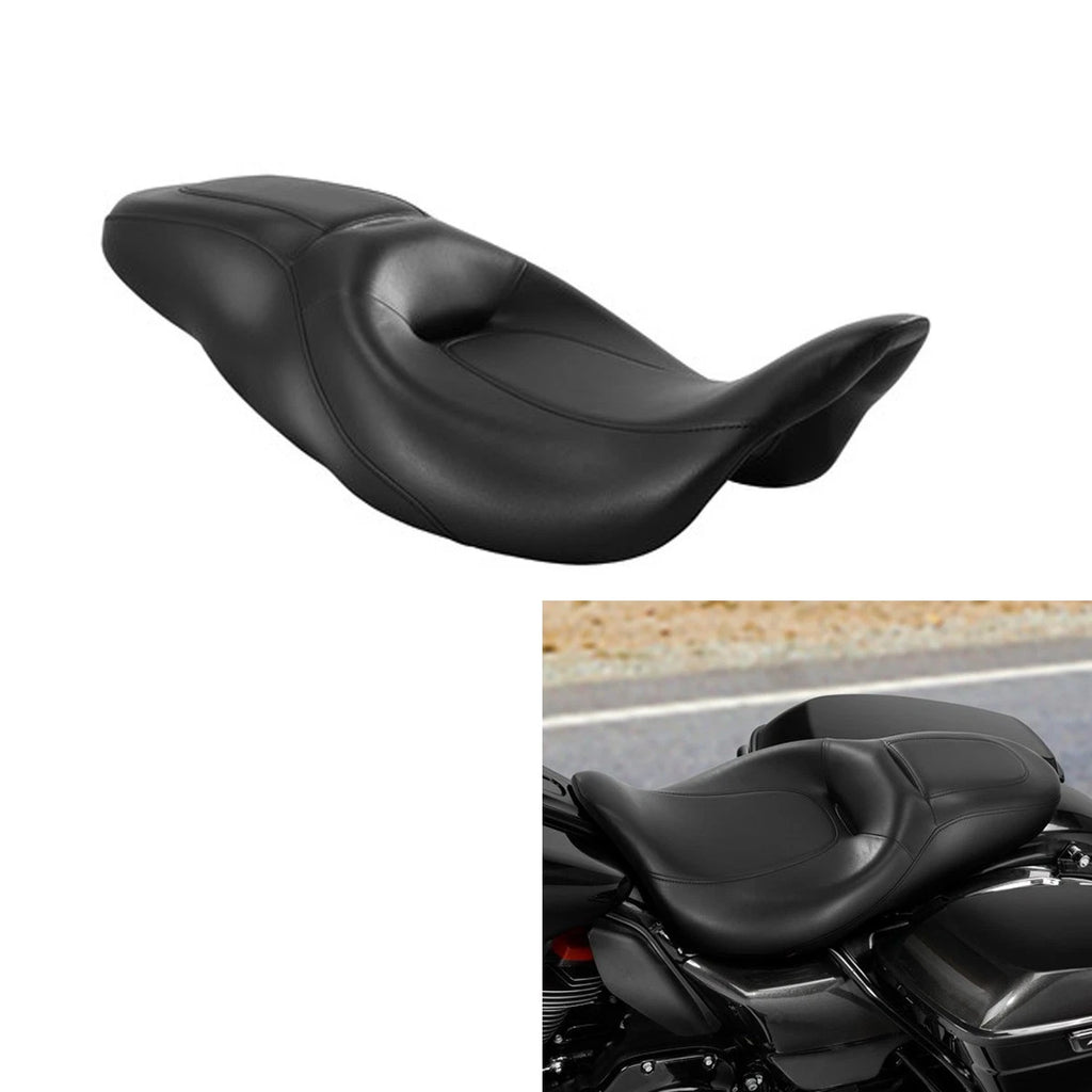 Black Driver Passenger Seat for Harley Touring Road Street Glide (2009–2023)