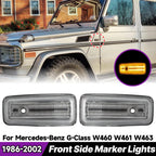 2X Clear Lens Full LED Amber Front Side Marker Lights for Benz G-Class (1986–2002)