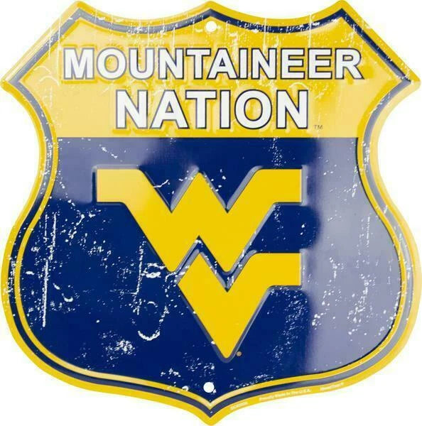 Metal Route Sign for West Virginia Mountaineer Country (12x12)
